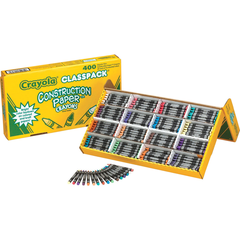 Crayola Construction Paper Crayons, Assorted Colors, Box Of 400