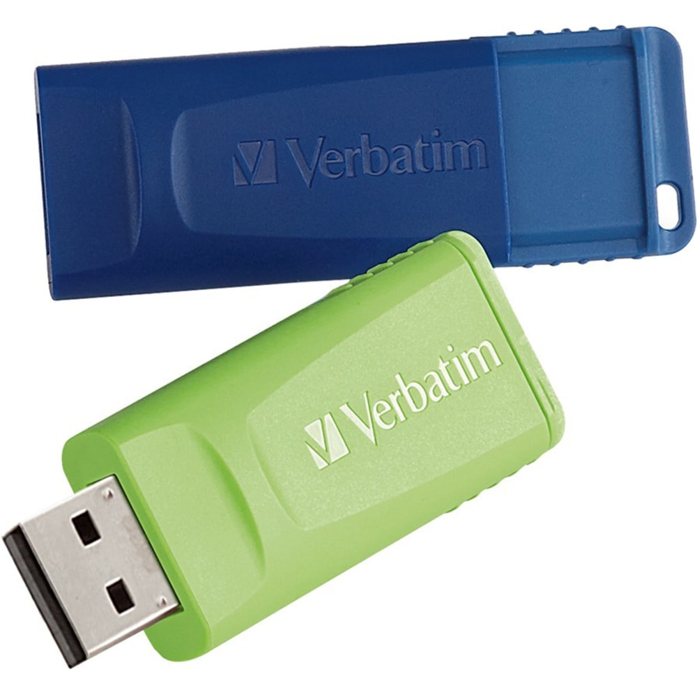 Verbatim 16GB Store "n Go USB Flash Drive - 2pk - Blue, Green - 16GB - 2pk - Blue, Green