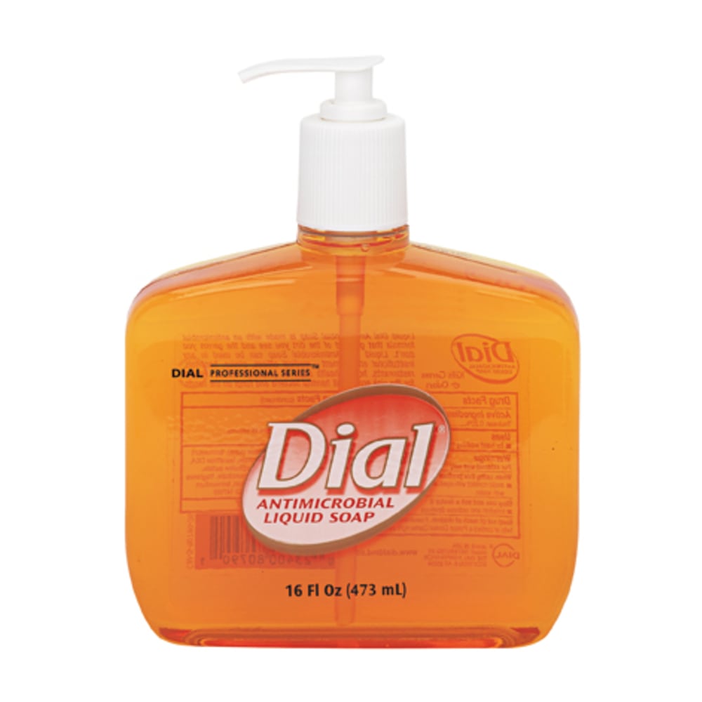 Dial Antimicrobial Liquid Hand Soap, Unscented, 16 Oz Bottle