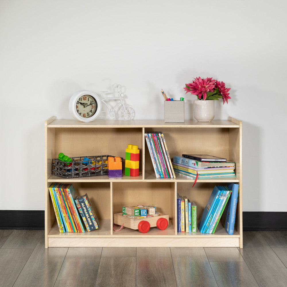 Flash Furniture Wooden School Classroom Storage Cabinet/Cubby, 24inH x 36inW x 15inD, Natural