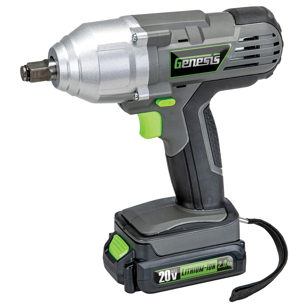 Genesis 20-Volt Li-Ion Cordless Impact Wrench Kit