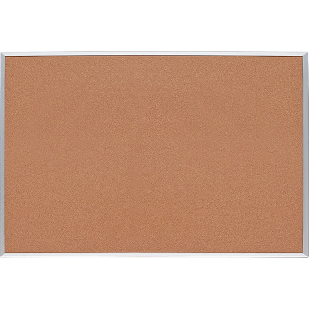 Lorell Basic Cork Board, 24in x 18in, Aluminum Frame With Silver Finish