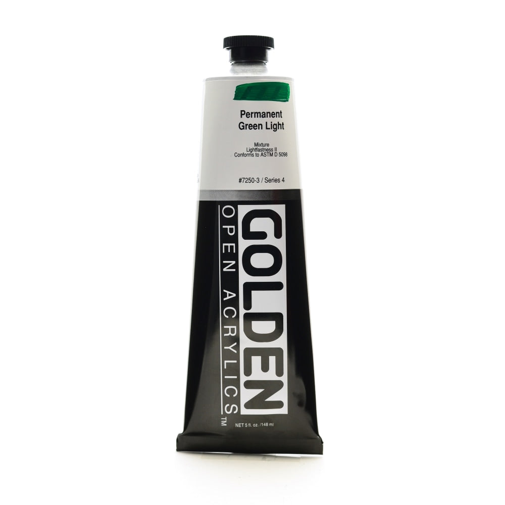 Golden OPEN Acrylic Paint, 5 Oz Tube, Permanent Green Light