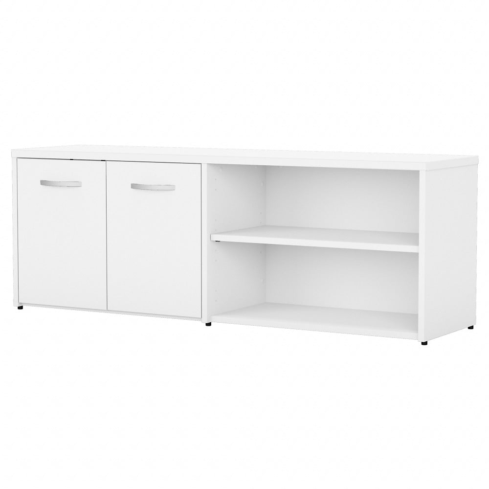 Bush Business Furniture Studio C 60inW Low Storage Cabinet With Doors And Shelves, White, Standard Delivery