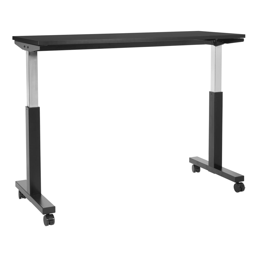 Office Star Pro Line II Pneumatic Height-Adjustable Table With Locking Casters, 43-1/2in x 59in, Black