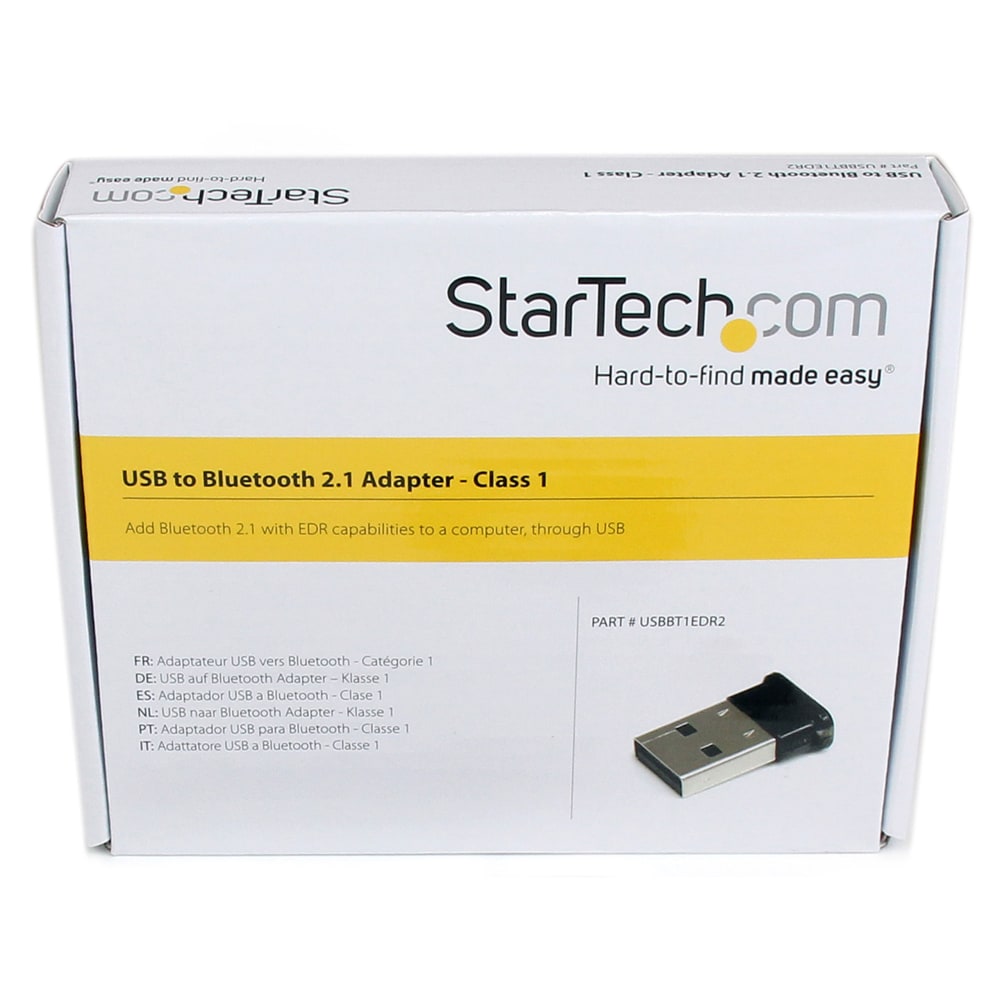 StarTech.com Mini USB Bluetooth 2.1 Adapter - Class 1 EDR Wireless Network Adapter - Add Bluetooth 2.0 with EDR capabilities to a computer, through USB - usb to bluetooth - usb bluetooth adapter - usb bluetooth dongle -usb to bt