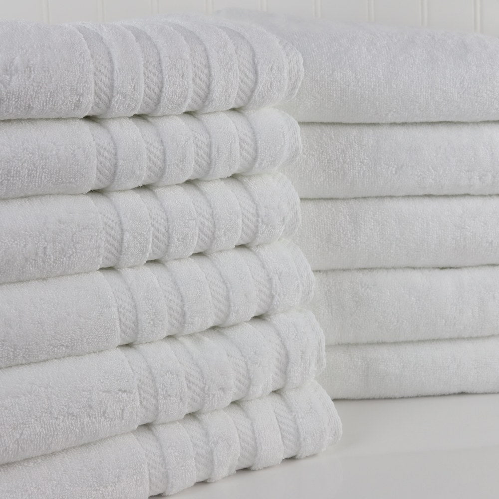 1888 Mills Naked Cotton/Tencel Modal Bath Towels, 30in x 56in, White, Pack Of 24 Towels