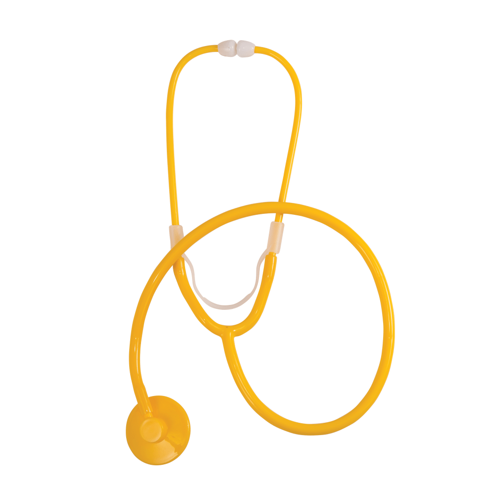 MABIS Dispos-A-Scope Single-Patient Stethoscope, 30in, White/Yellow