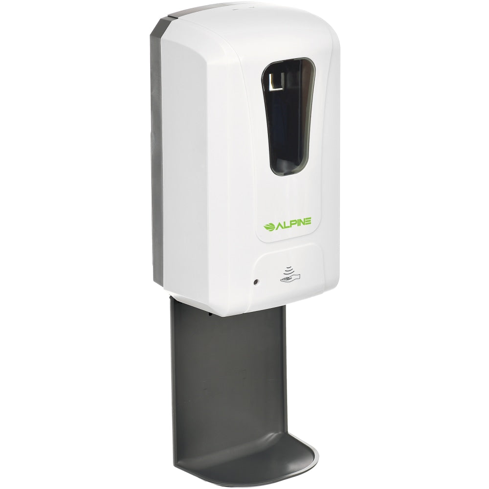 Alpine Wall Mount Automatic Gel Hand Sanitizer Dispenser, 18-1/8inH x 6inW x 4-1/2inD, White