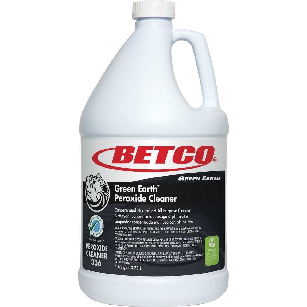 Betco Green Earth Peroxide Cleaner - Concentrate Liquid - 128 fl oz (4 quart) - Fresh Mint Scent - 1 Each - Clear