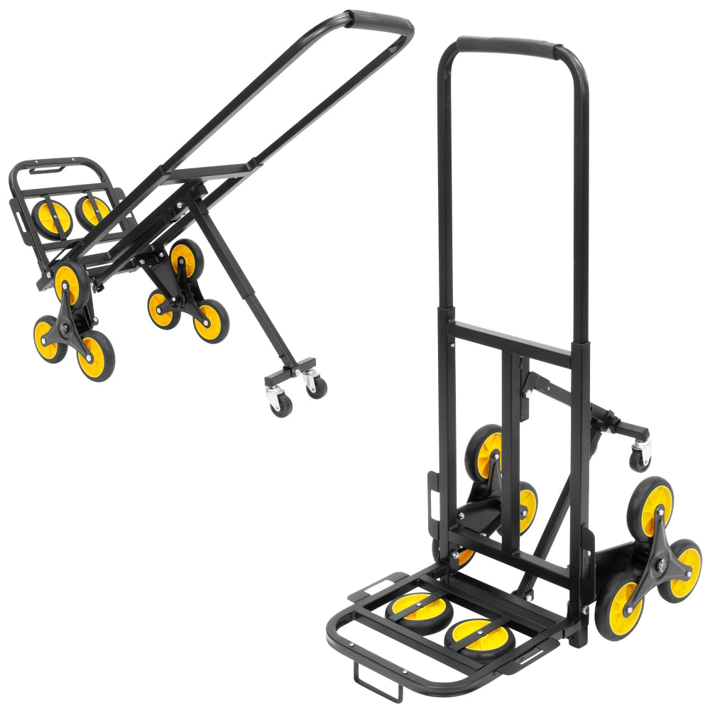 Mount-It! MI-924 Steel Stair Climber Hand Truck, 43inH x 15-3/4inW x 25-1/2inD, Black/Yellow