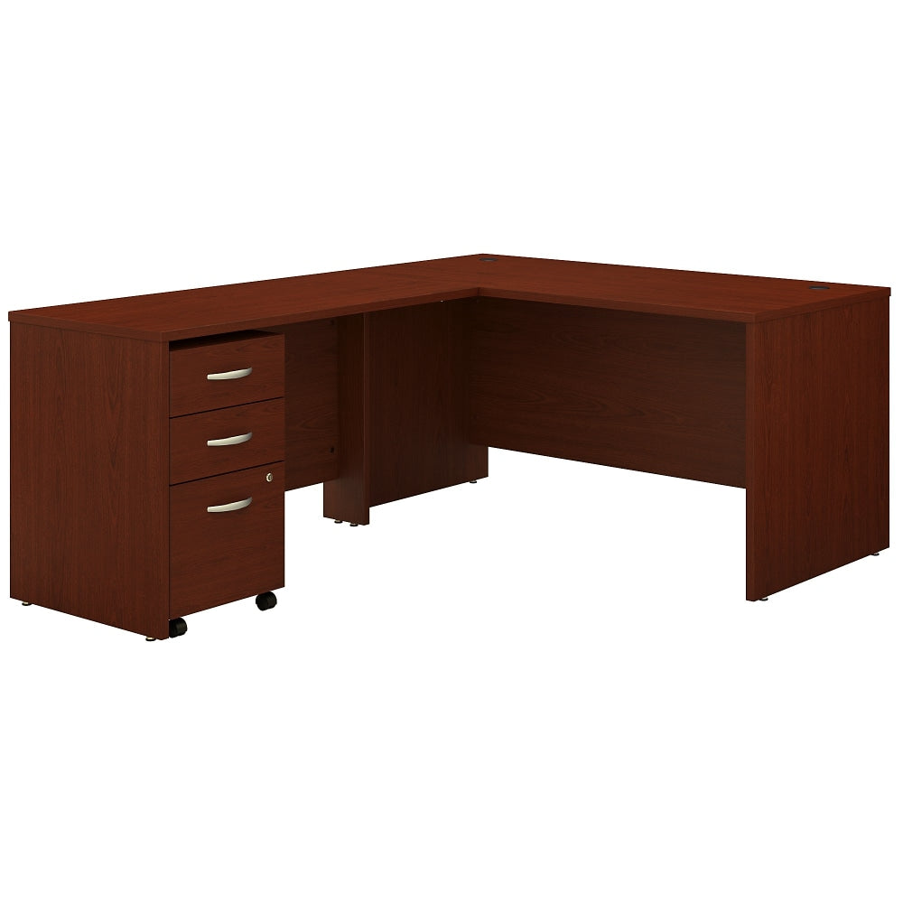 Bush Business Furniture 60inW L-Shaped Corner Desk With 3-Drawer Mobile File Cabinet, Mahogany, Standard Delivery