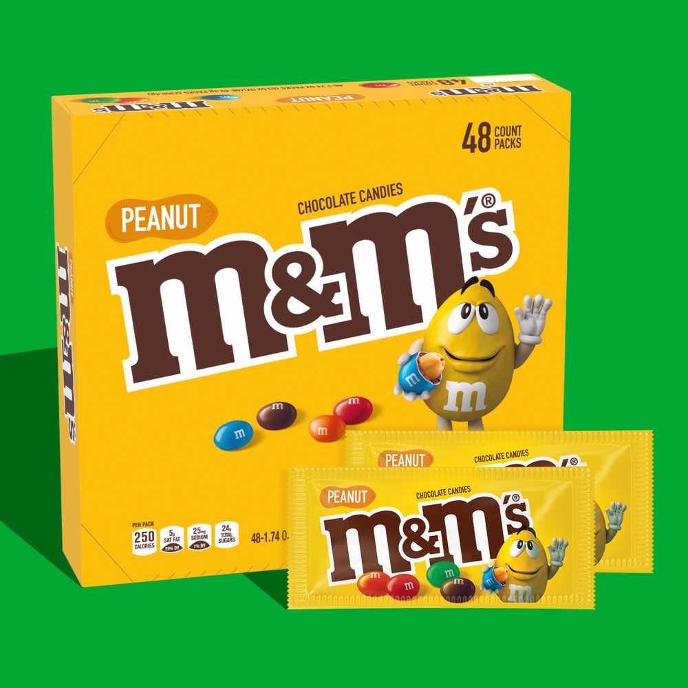 M&Ms Peanut Chocolate Candies, 1.74 Oz, Box Of 48