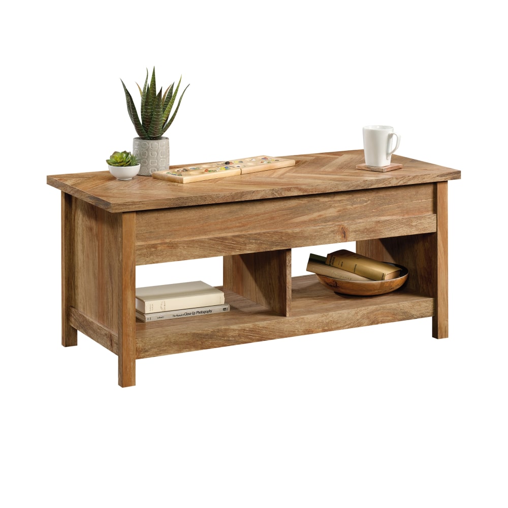 Sauder Cannery Bridge Lift-Top Coffee Table, 19inH x 43-1/8inW x 19-1/2inD, Sindoori Mango