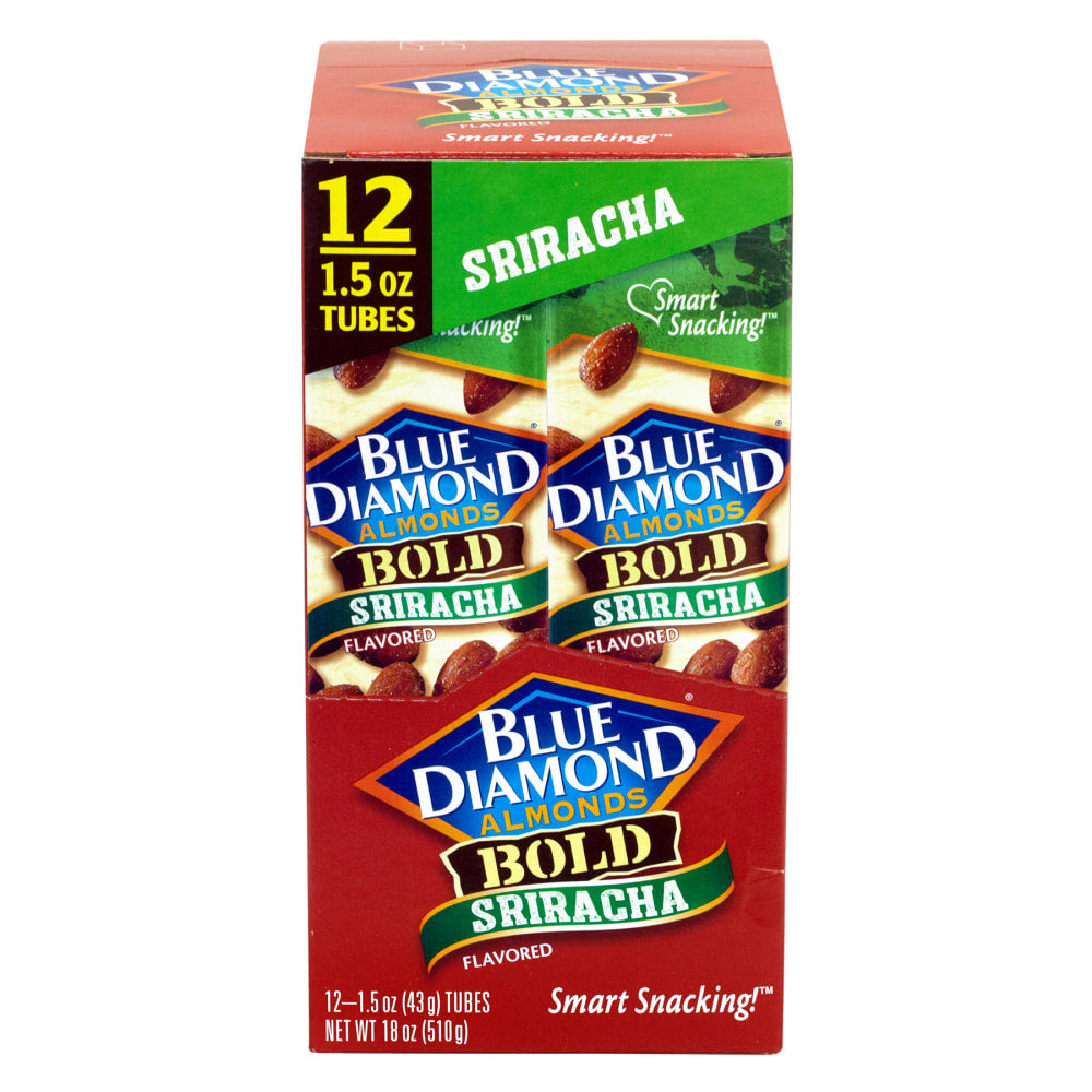 Blue Diamond Bold Almonds, Sriracha, 1.5 Oz, Pack Of 12 Pouches