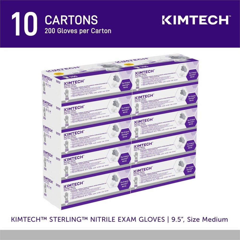 Kimberly-Clark Professional Sterling Nitrile Exam Gloves - 9.5in - Medium Size - For Right/Left Hand - Nitrile - Light Gray - 2000 / Carton - 3.5 mil Thickness