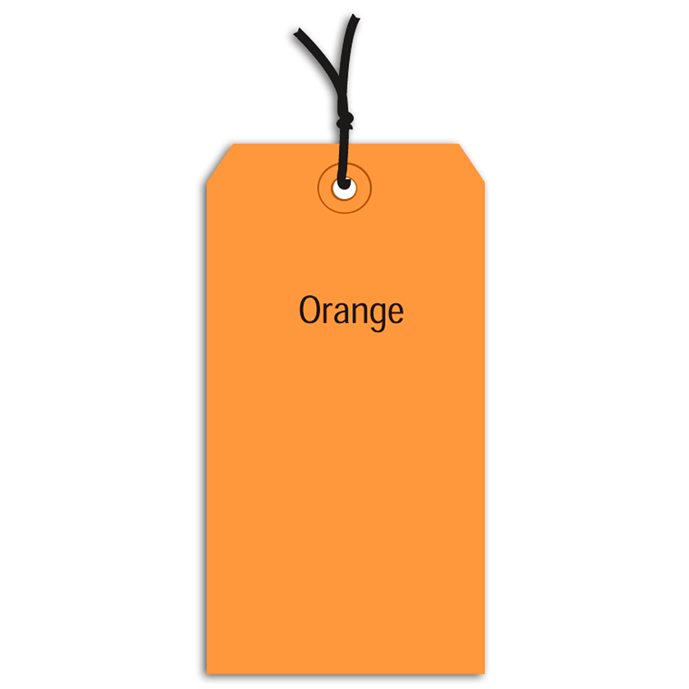 Partners Brand Prestrung Color Shipping Tags, #5, 4 3/4in x 2 3/8in, Orange, Box Of 1,000