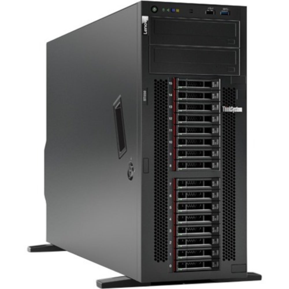 Lenovo ThinkSystem ST550 7X10A028NA 4U Tower Server - 1 x Xeon Silver 4110 - 16 GB RAM HDD SSD - 12Gb/s SAS, Serial ATA Controller - 2 Processor Support - 0, 1, 5, 10, 50, JBOD RAID Levels