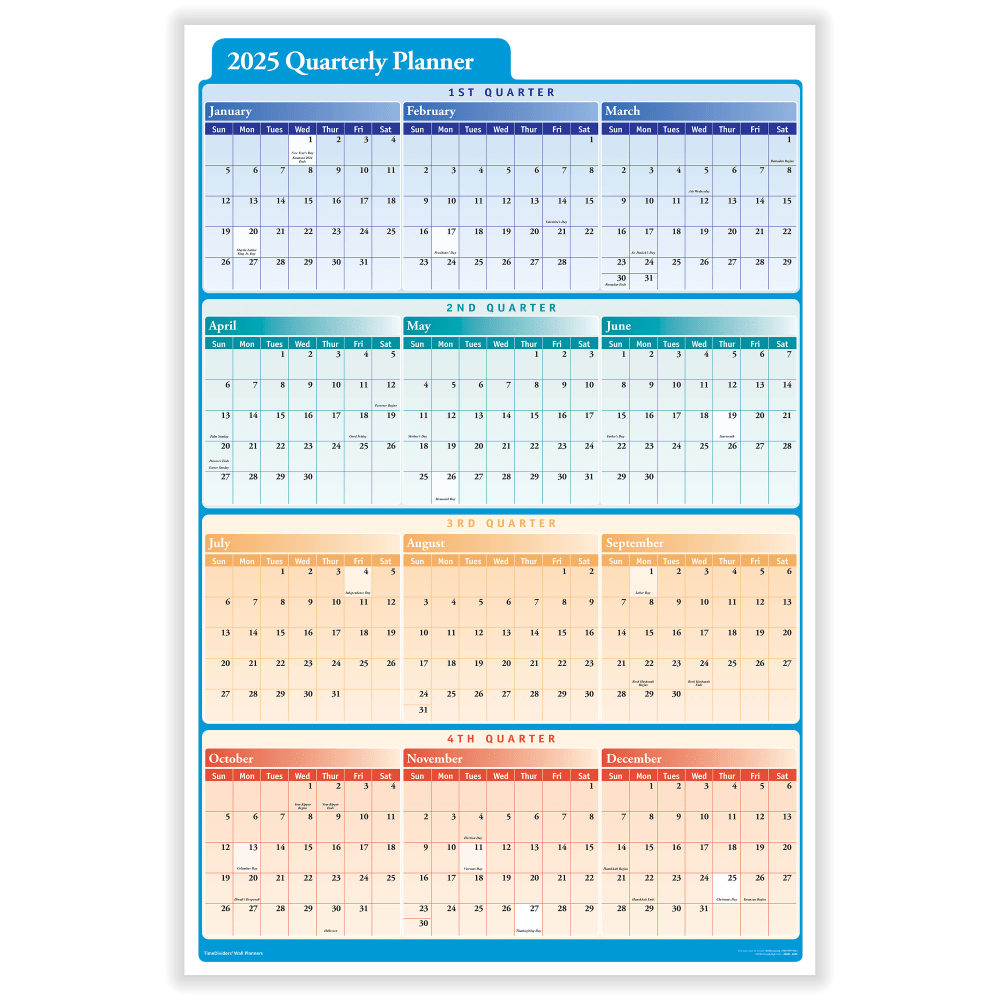 ComplyRight 2024 Calendar Planner, 36in x 24in, Quarterly, Multi-Color