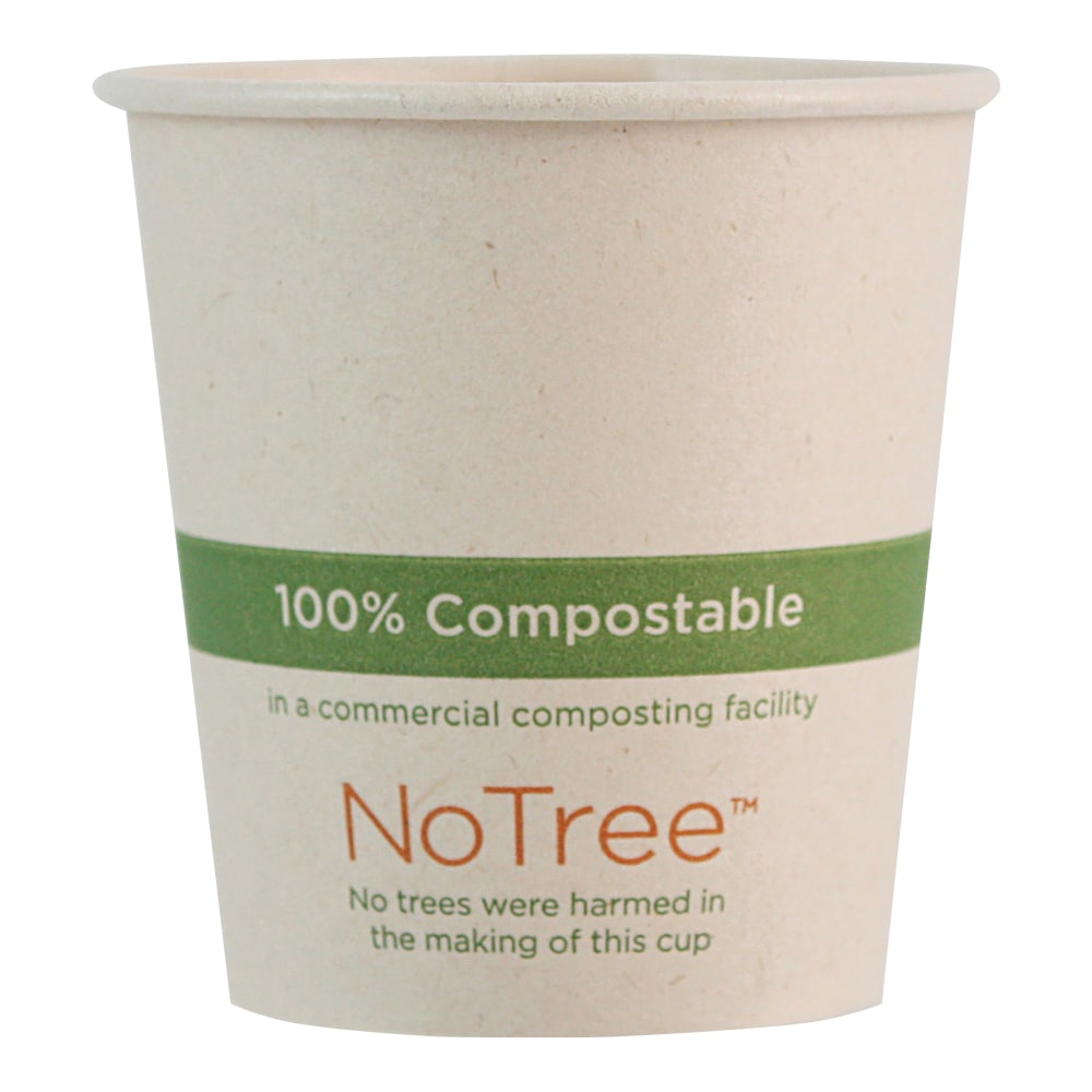 World Centric NoTree Paper Hot Cups, 4 Oz, Natural, Pack Of 1,000 Cups