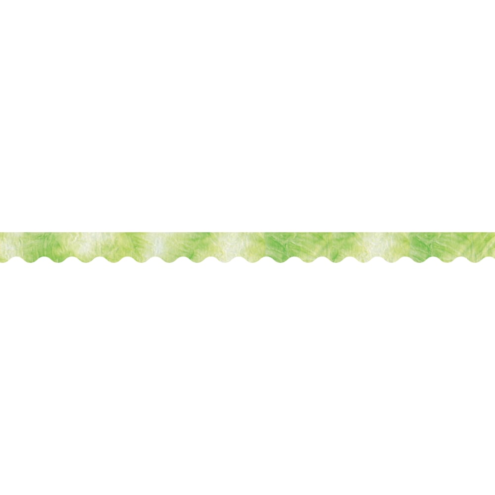 Barker Creek Double-Sided Scalloped Edge Borders, 2-1/4in x 36, Lime Tie-Dye And Ombre, Pack Of 13 Borders