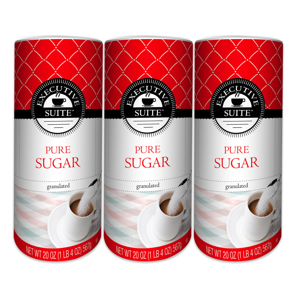 Executive Suite Pure Sugar, 20 Oz, Pack Of 3 Canisters