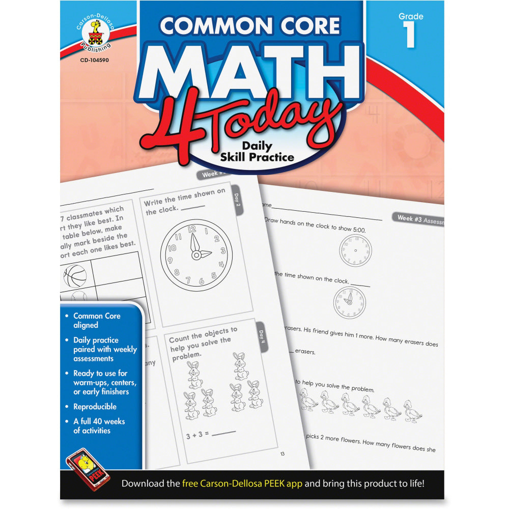 Carson-Dellosa Common Core Math 4 Today, Grade 1