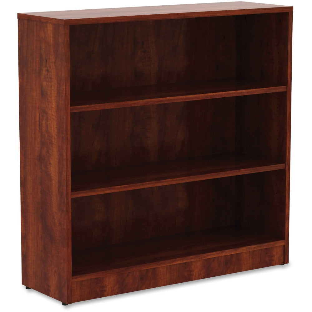 Lorell 36inH 3-Shelf Bookcase, Cherry