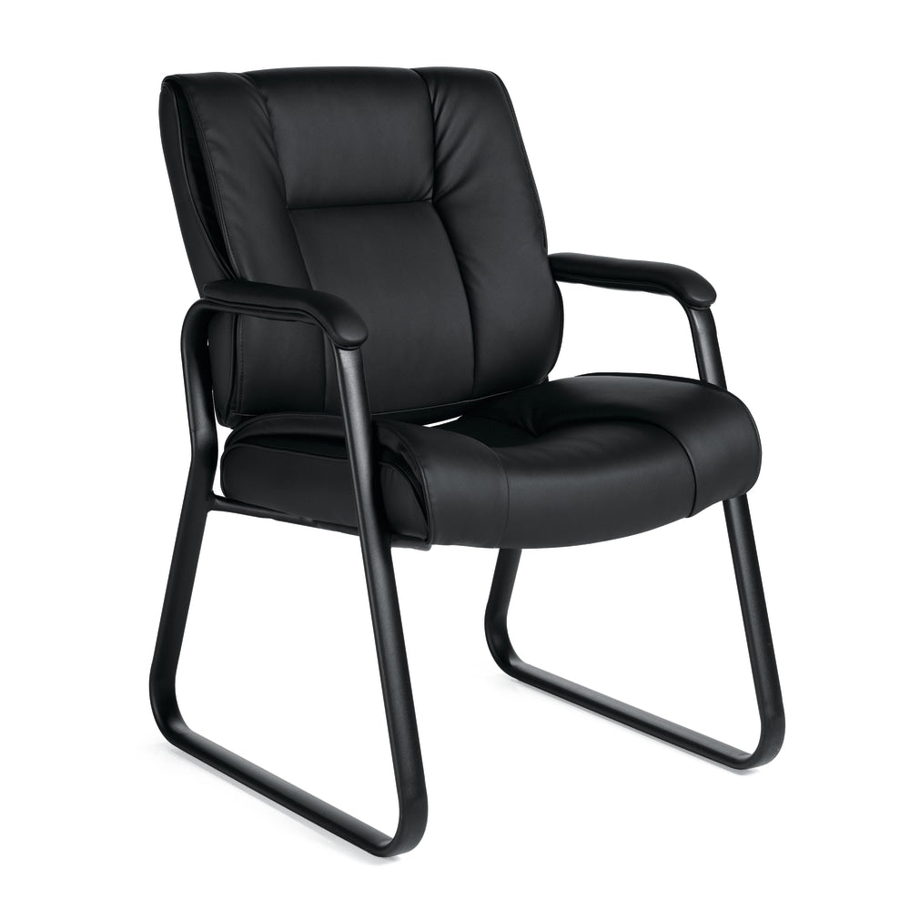 Offices To Go Luxehide Bonded Leather Guest Chair, Black