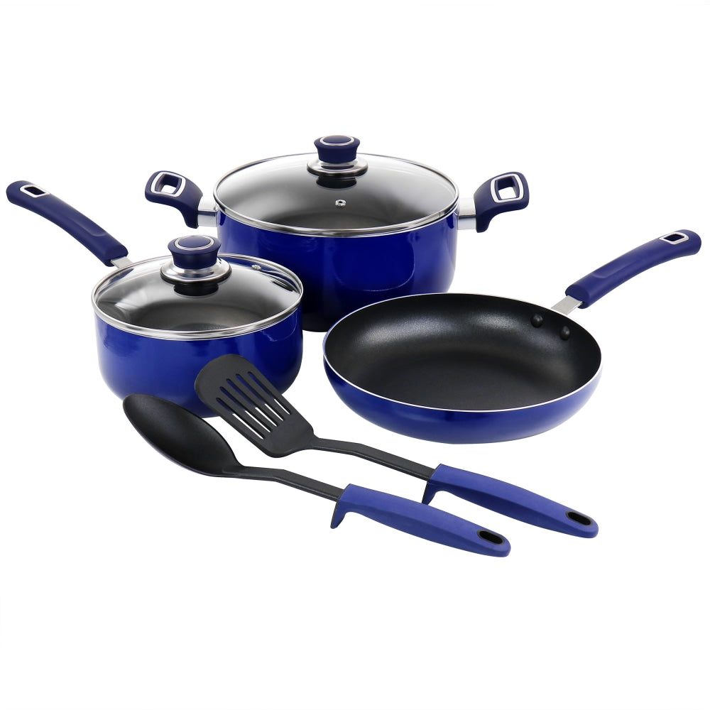 Oster 7-Piece Aluminum Non-Stick Cookware Set, Blue