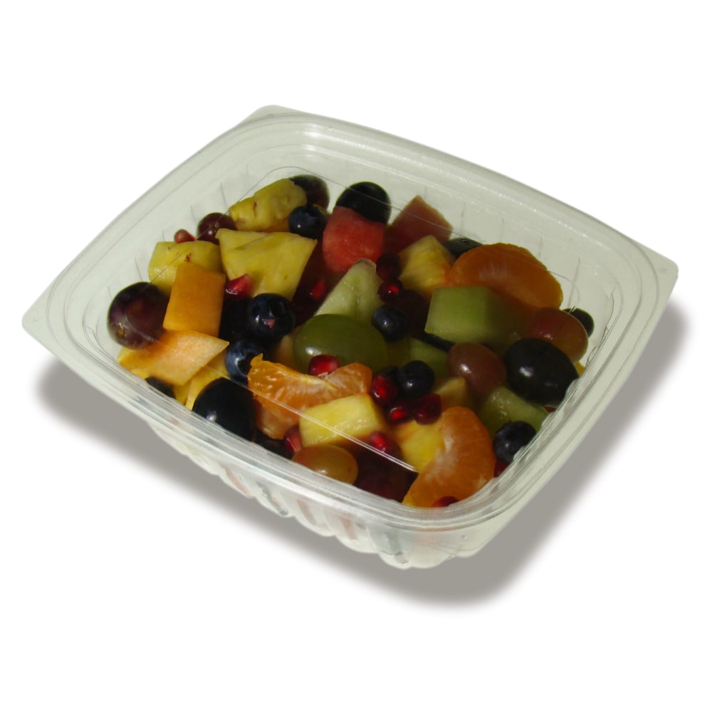 Stalk Market Compostable Hinged Deli Containers, 5.5in x 6.5in x 2.5in 32 Oz, Clear, Pack of 200