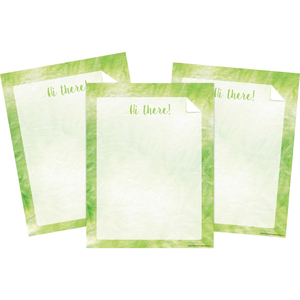 Barker Creek Designer Computer Paper, 8-1/2in x 11in, Lime Tie-Dye, 50 Sheets Per Pack, Case Of 3 Packs