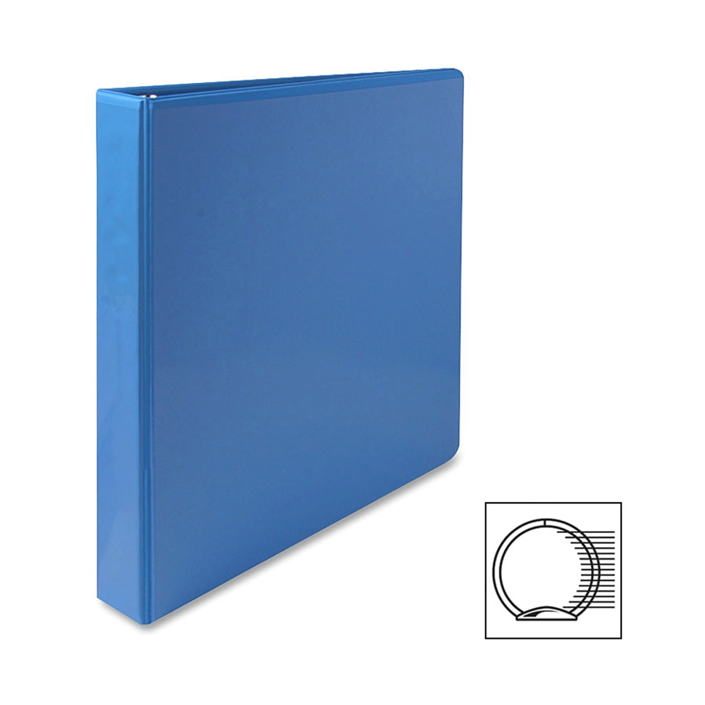 Sparco Premium View 3-Ring Binder, 1in Round Rings, 96% Recycled, Light Blue