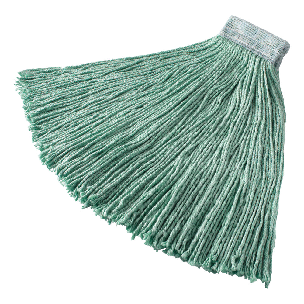 Rubbermaid Web Foot Wet Mop, 5in Band, Green