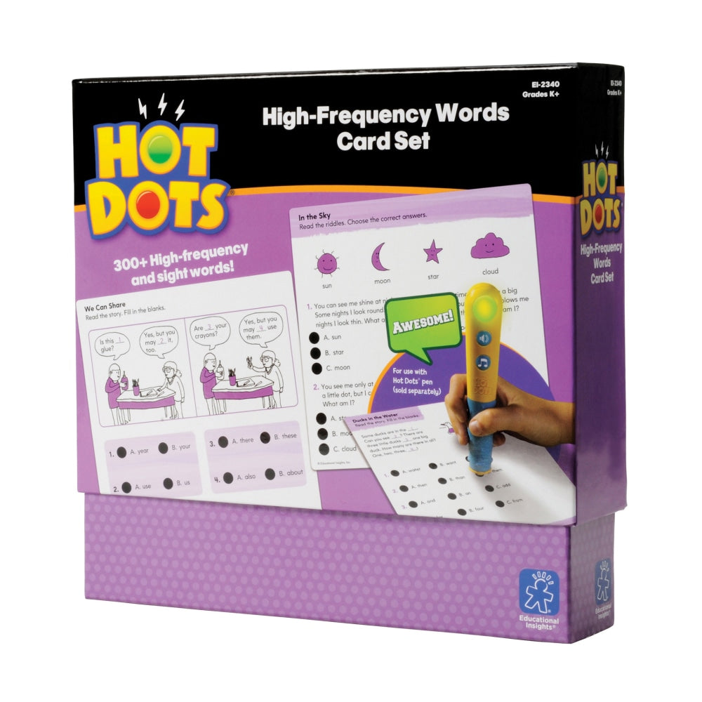 Educational Insights Hot Dots High-Frequency Words Card Set, 8in x 8in, Pre K - Grade 12