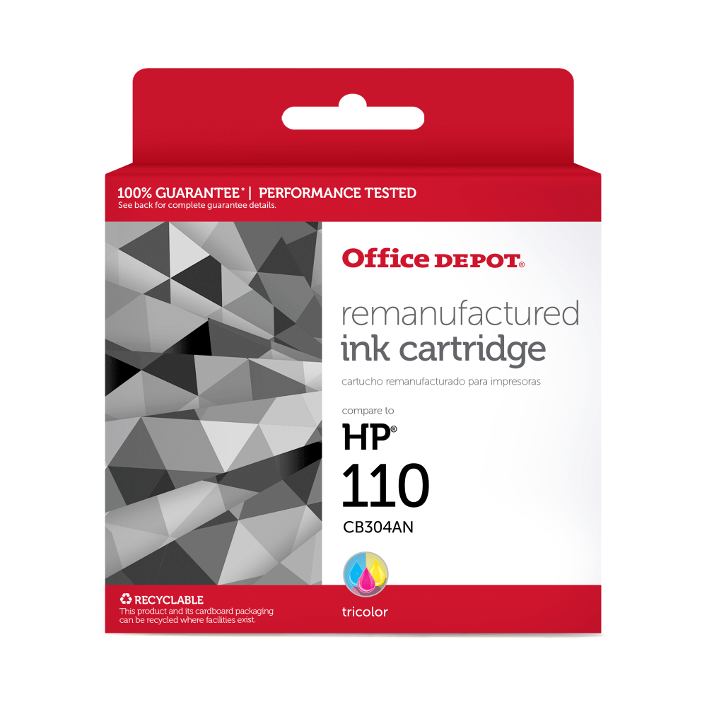 Office Depot Brand Remanufactured Tri-Color MICR Ink Cartridge Replacement For HP 110, OD110