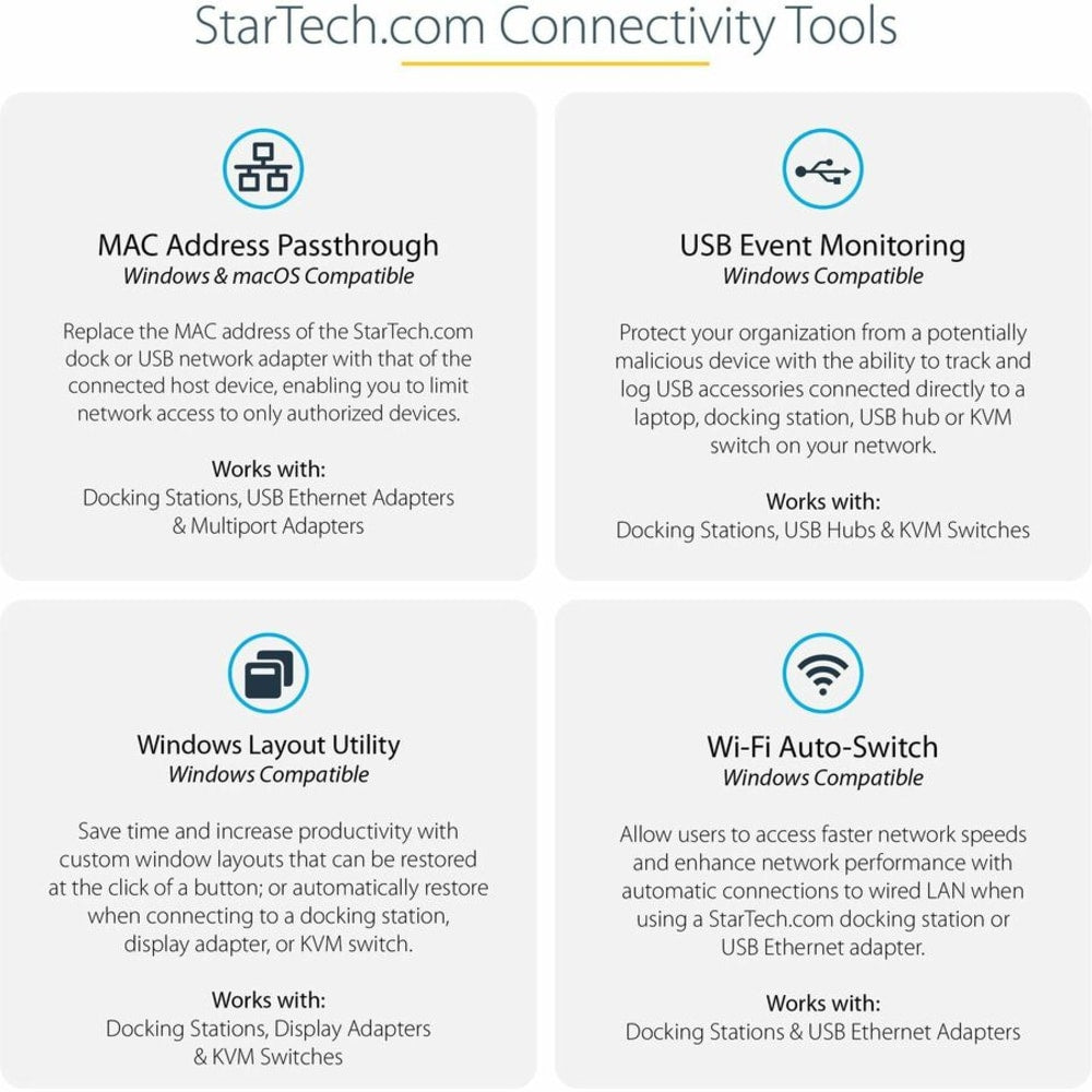 StarTech.com USB-C USB-A Dock - Hybrid Universal USB 3.0 Laptop Docking Station