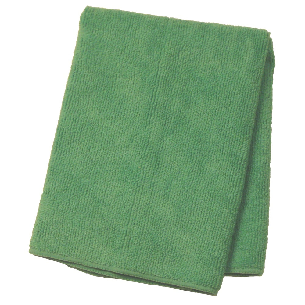 Wilen Standard Duty Microfiber Cloths, 16in, Green, Pack Of 12