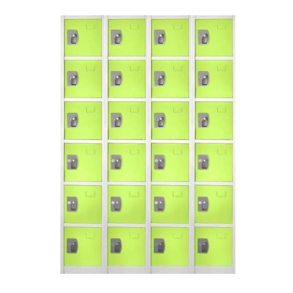 Alpine 6-Tier Steel Lockers, 72inH x 12inW x 12inD, Green, Pack Of 4 Lockers