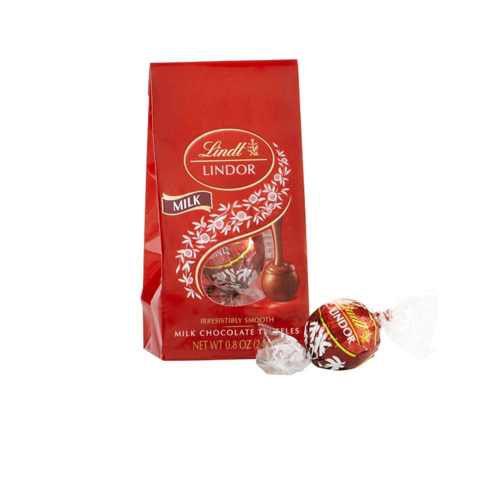 Lindt Lindor Truffles, Milk Chocolate, 2 Truffles Per Bag, Pack Of 24 Bags