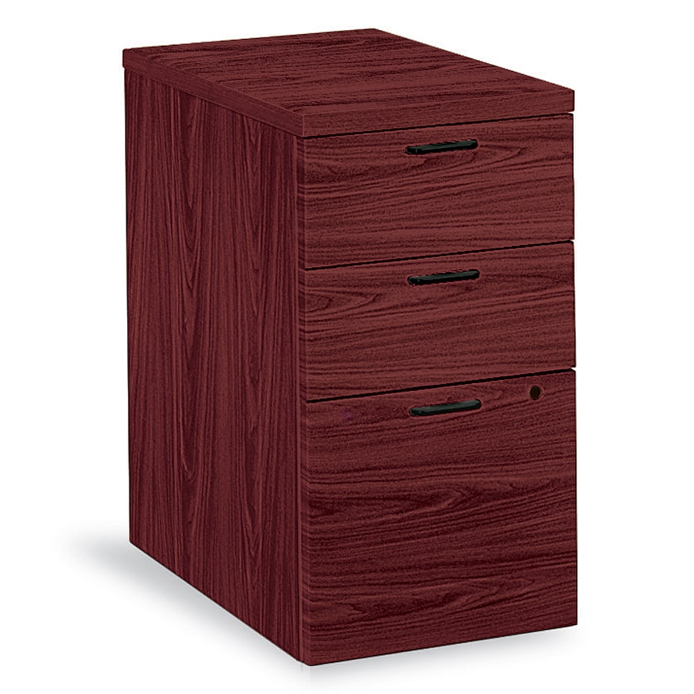 HON 10500 Full-Height 22-3/4inD Vertical 3-Drawer Mobile Pedestal Cabinet, Mahogany