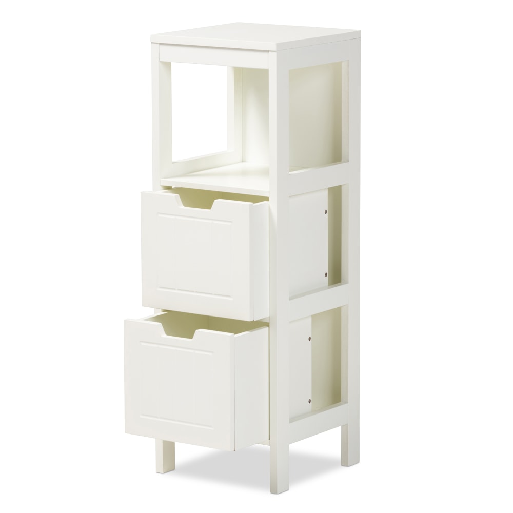 Baxton Studio Reuben 2-Drawer Storage Cabinet, White