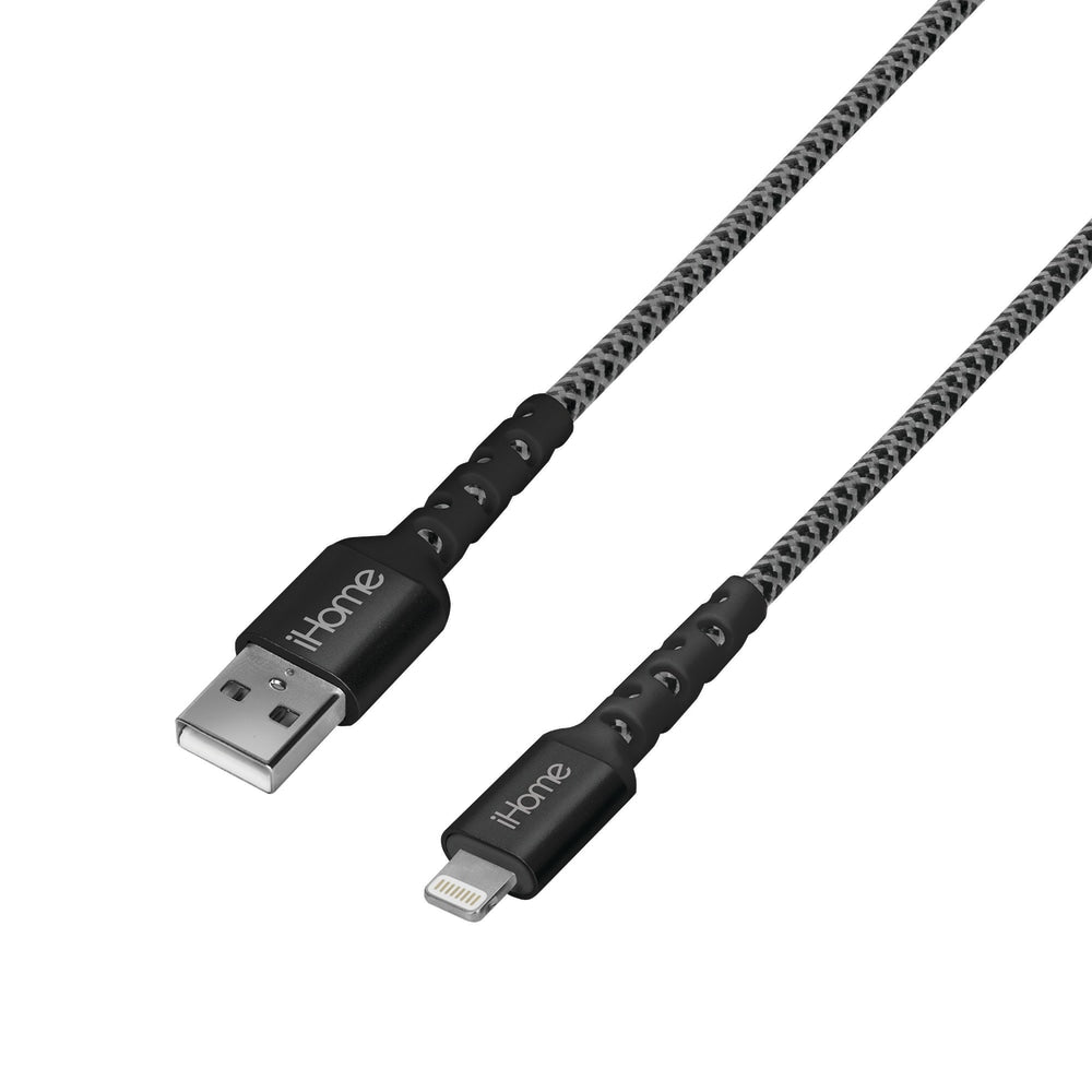 Lifeworks Nylon Braided Lightning-To-USB-A Cable, 6ft, Black