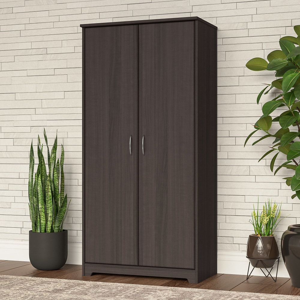 Bush Furniture Cabot Tall 30inW Storage Cabinet With Doors, Heather Gray, Standard Delivery