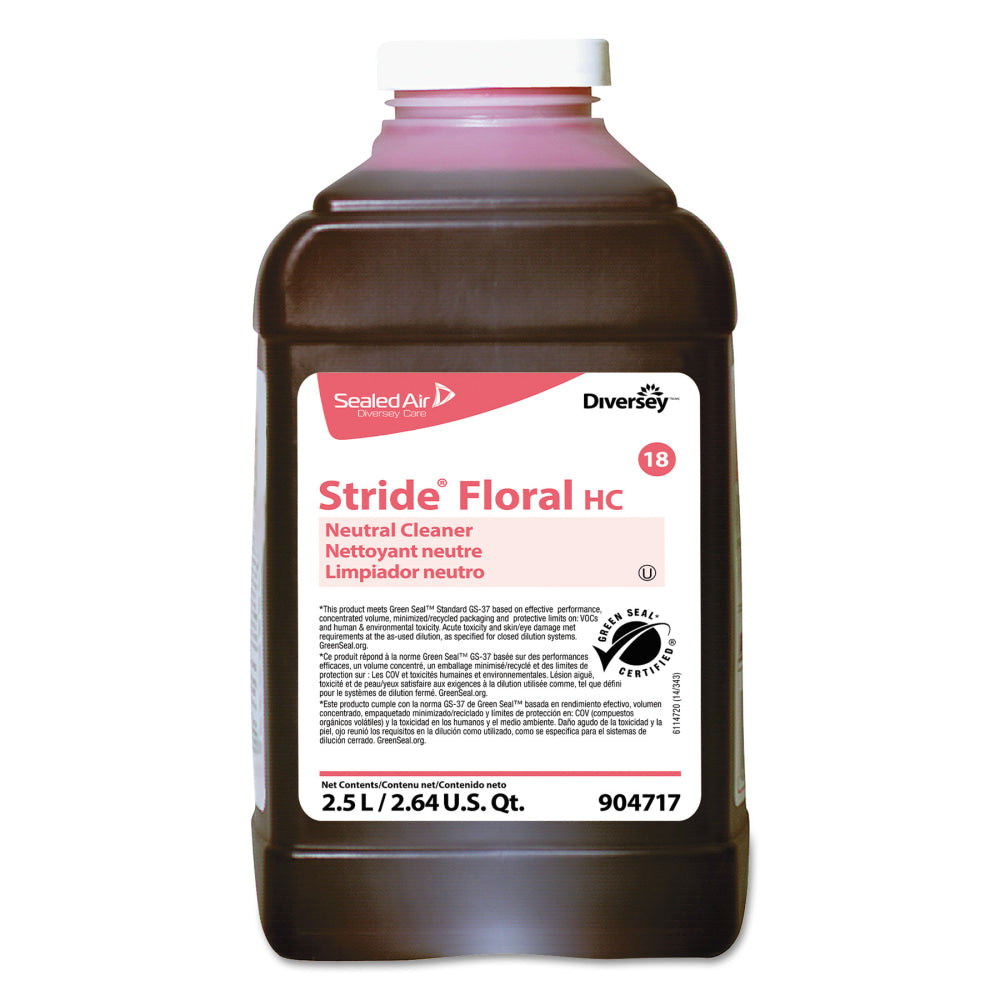 Diversey Stride Neutral Cleaner, Floral Scent, 84.5 Oz Bottle, Case Of 2