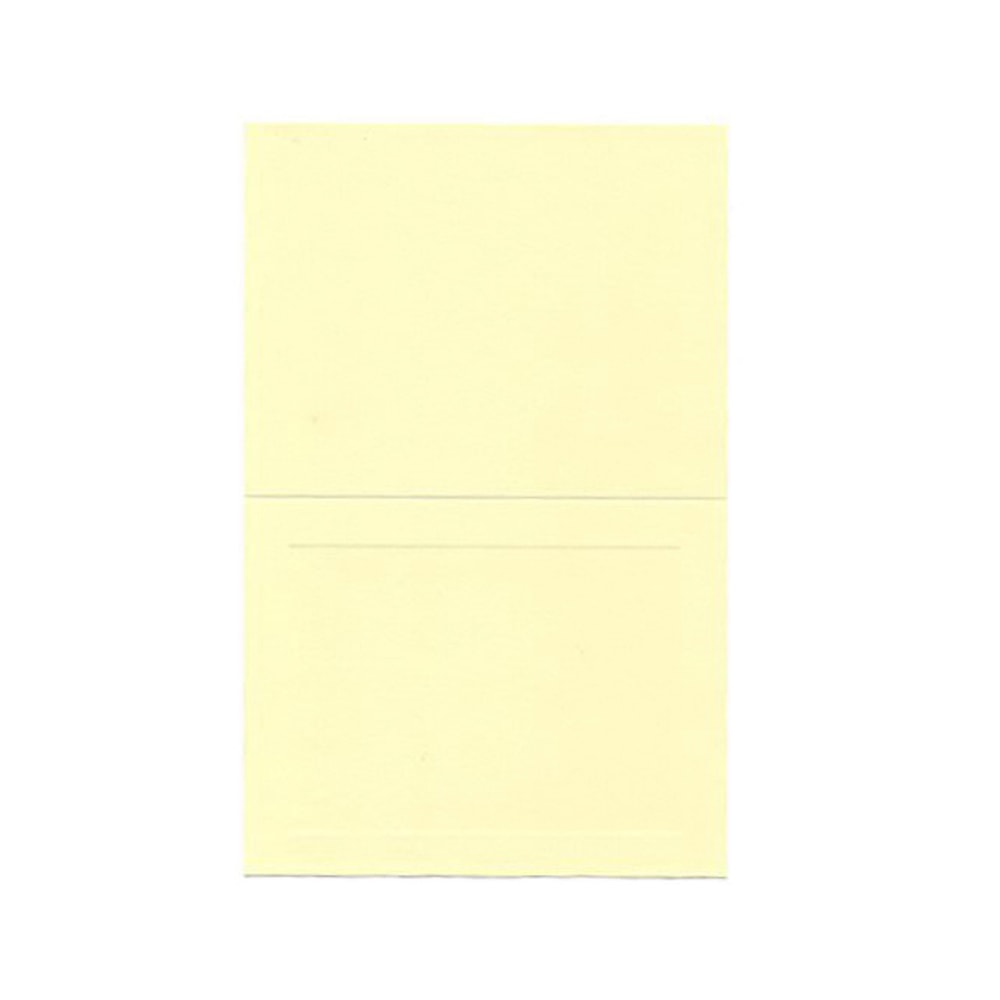 JAM Paper Strathmore Fold-Over Cards, With Panel, 4 3/8in x 5 7/16in, Ivory, Pack Of 25