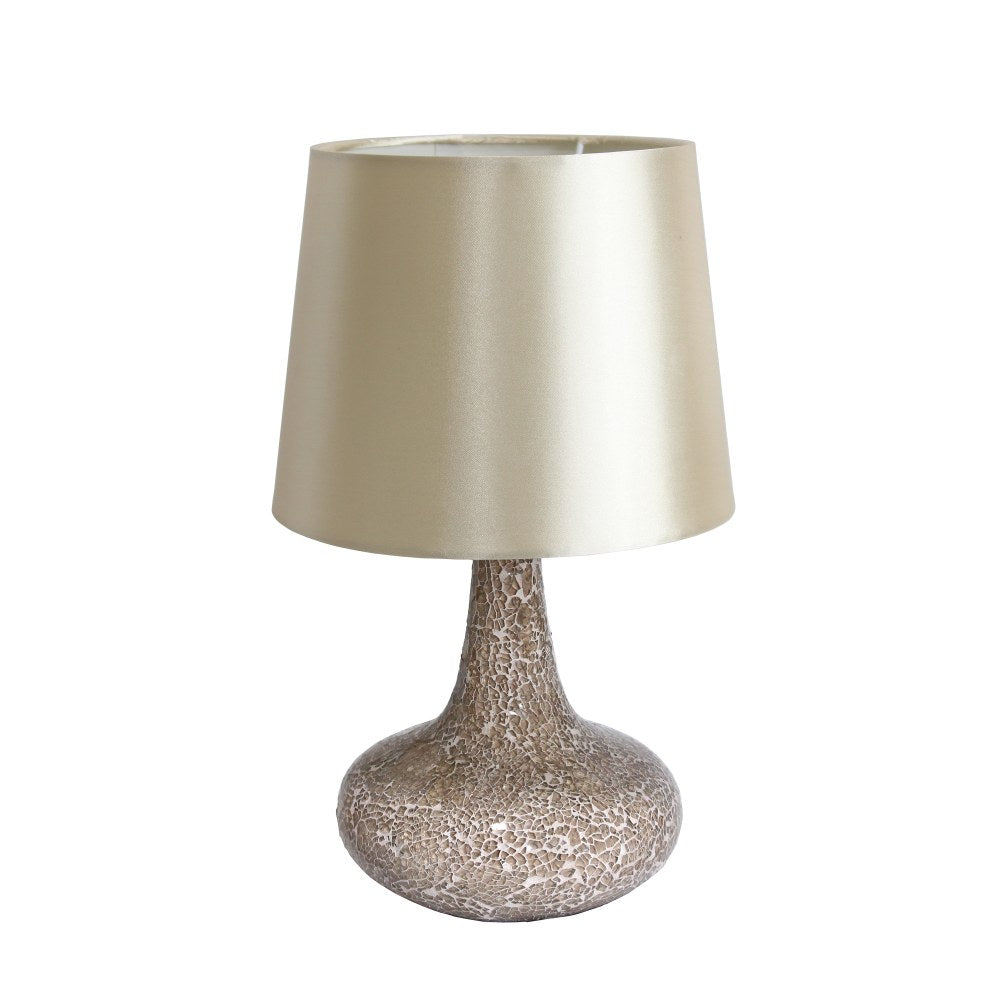 Simple Designs Mosaic Table Lamp, 14 1/4inH, Champagne