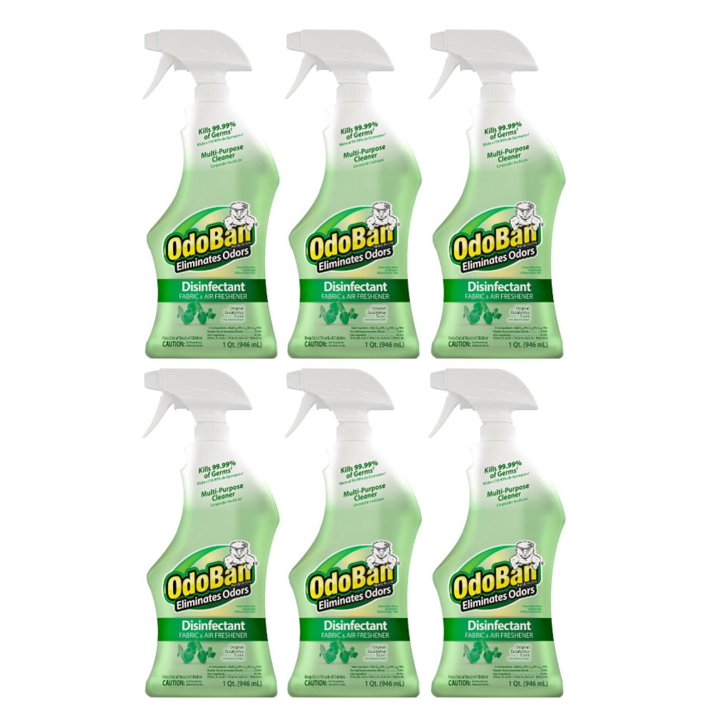 OdoBan Odor Eliminator Disinfectant Spray, Original Eucalyptus Scent, 32 Oz Bottle, Case Of 6