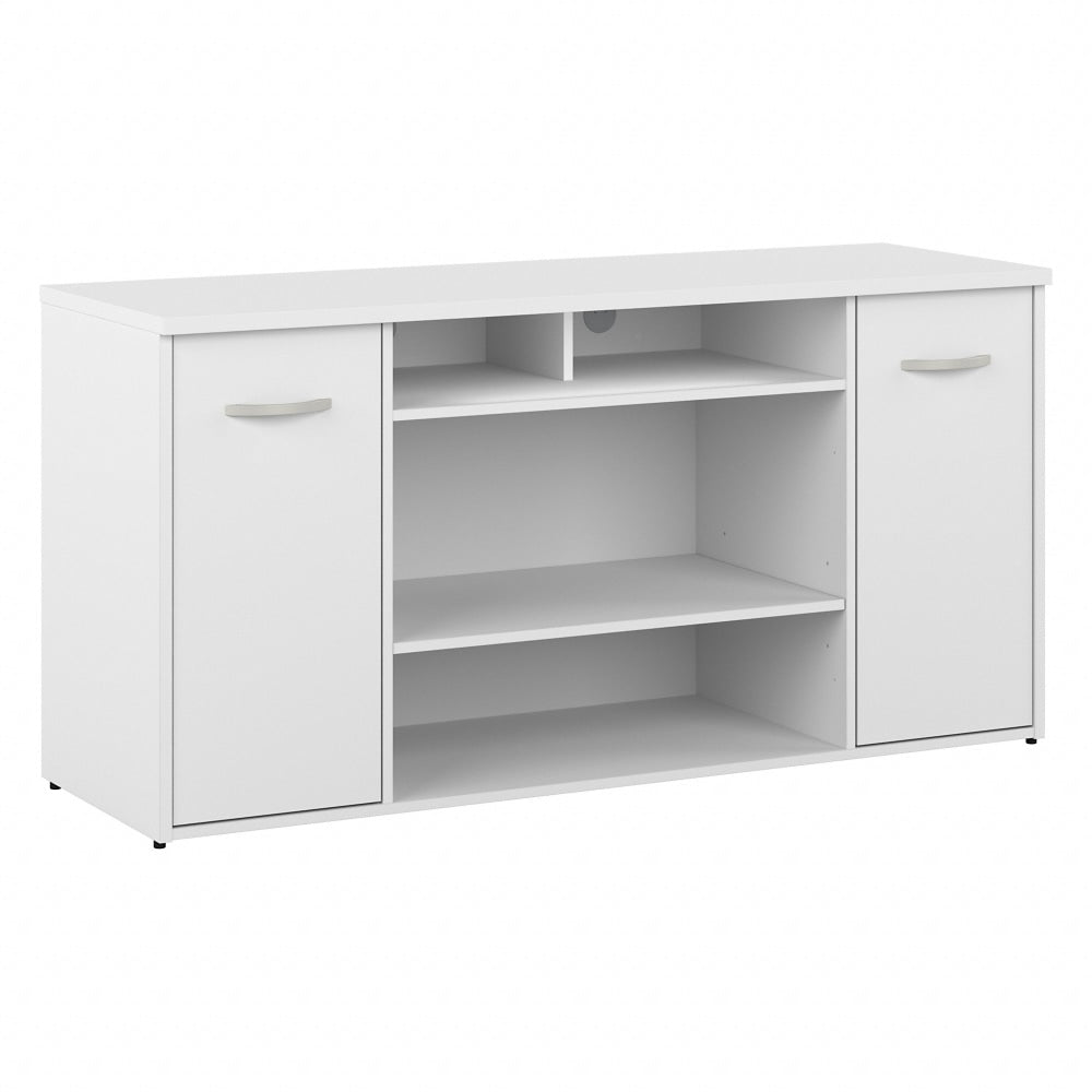 Bush Business Furniture Studio C 60inW Office Storage Cabinet With Doors And Shelves, White, Standard Delivery