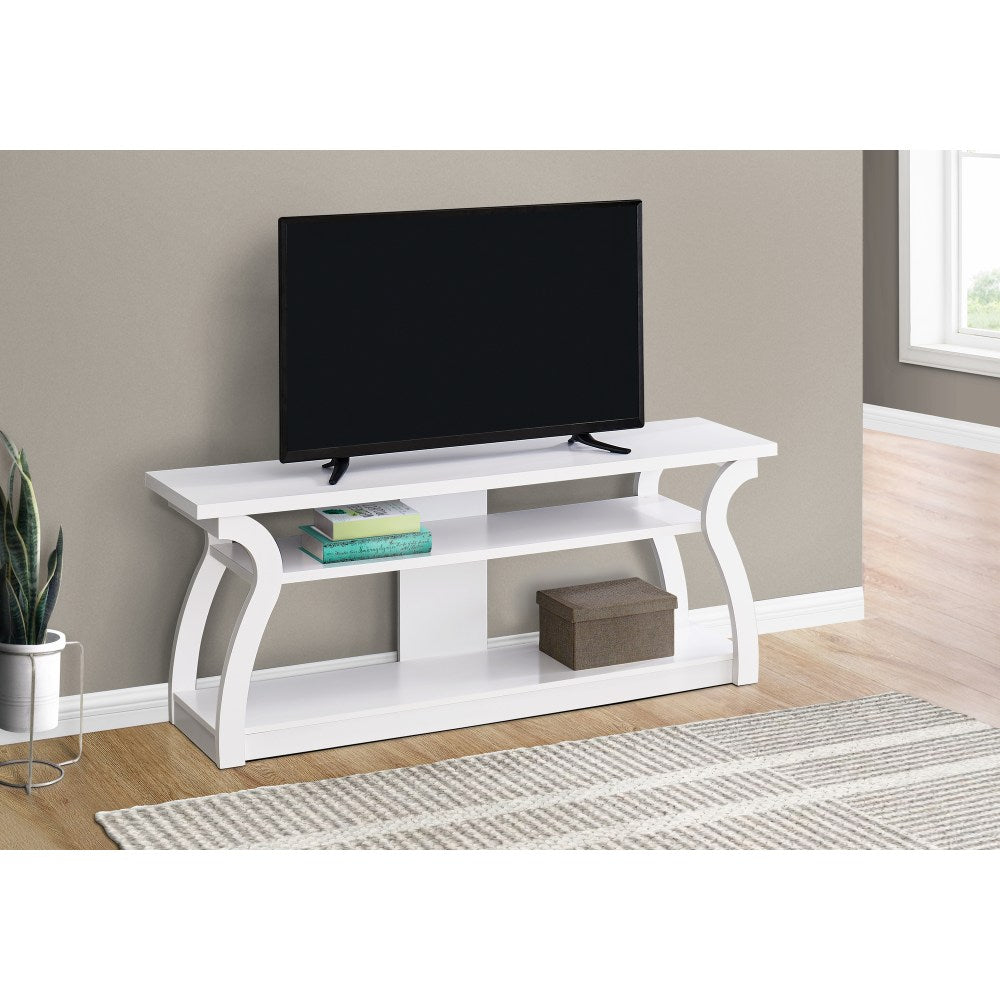 Monarch Specialties Mullen TV Stand For 58in TVs, White